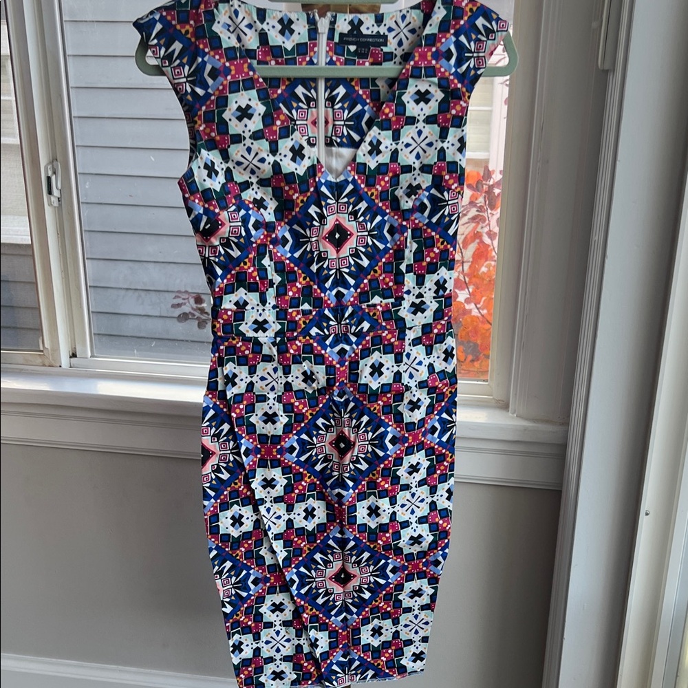 French Connection Multicolor Geometric Midi Dress